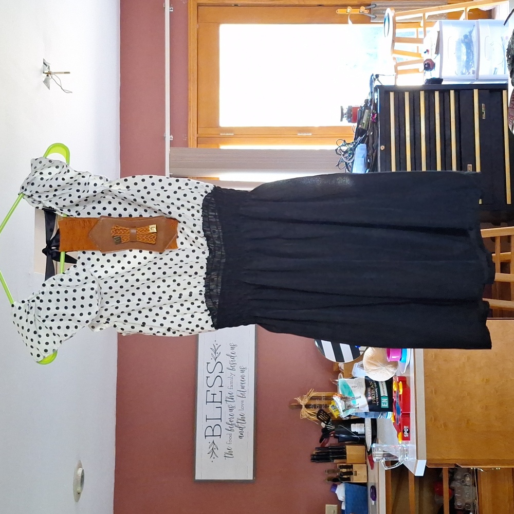 Black and White Polka Dot Mini Dress
